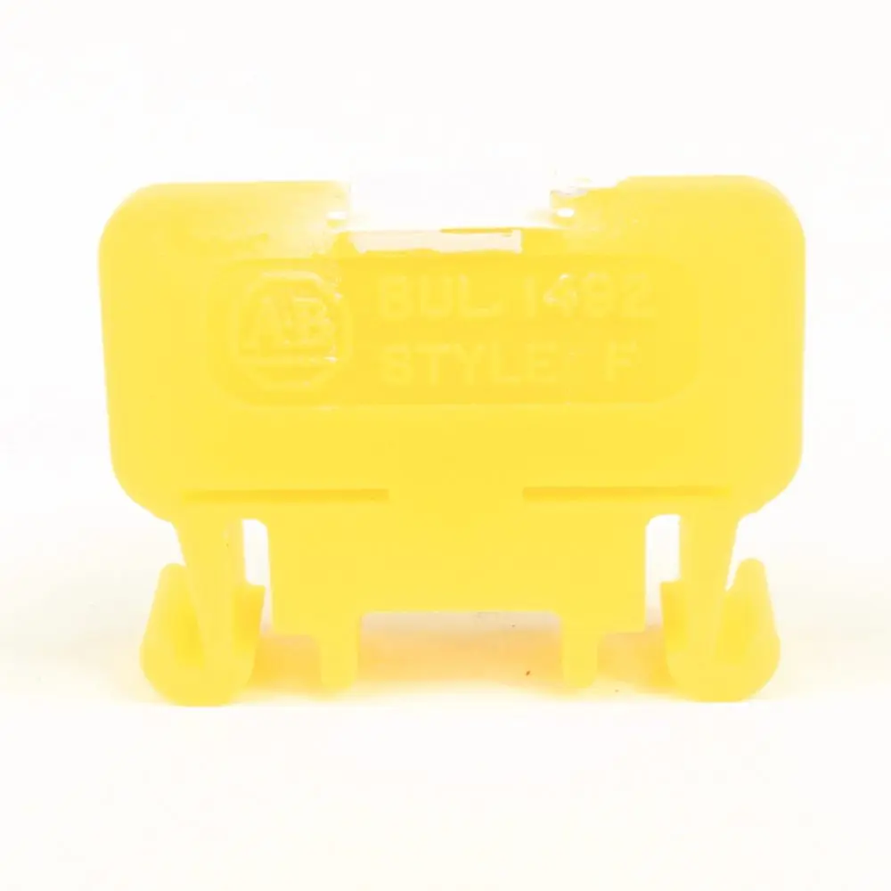Allen-Bradley 1492-F1 Bulletin 1492 feed-through terminal block with screw-clamp termination, rated 600V and 25A maximum current, accepts 28-12 AWG wi