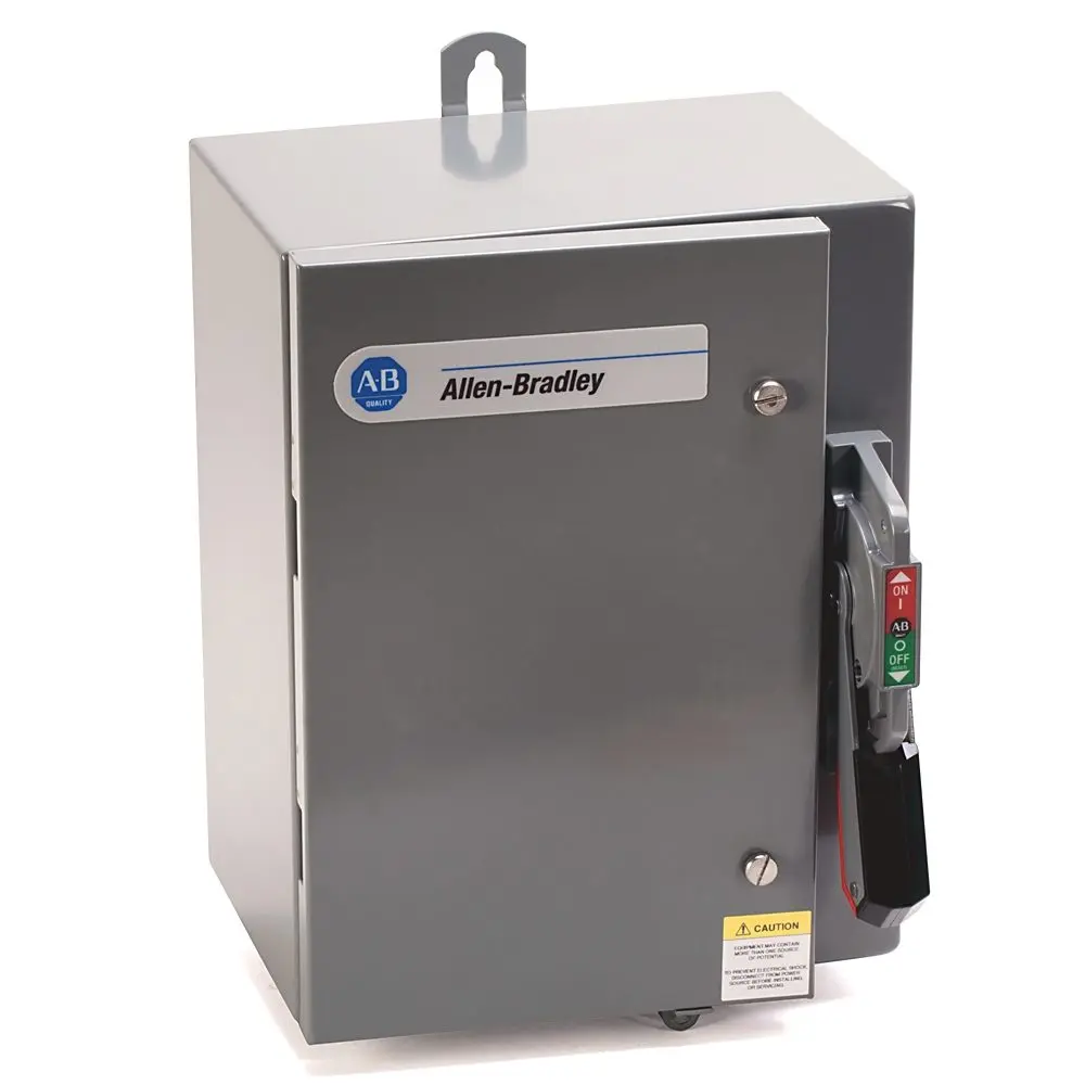 Allen-Bradley 1494G-CF3J6 Bulletin 1494G enclosed disconnect switch, 30A, 600V AC, 3-pole, NEMA 1 steel enclosure for general-purpose indoor use. Prov