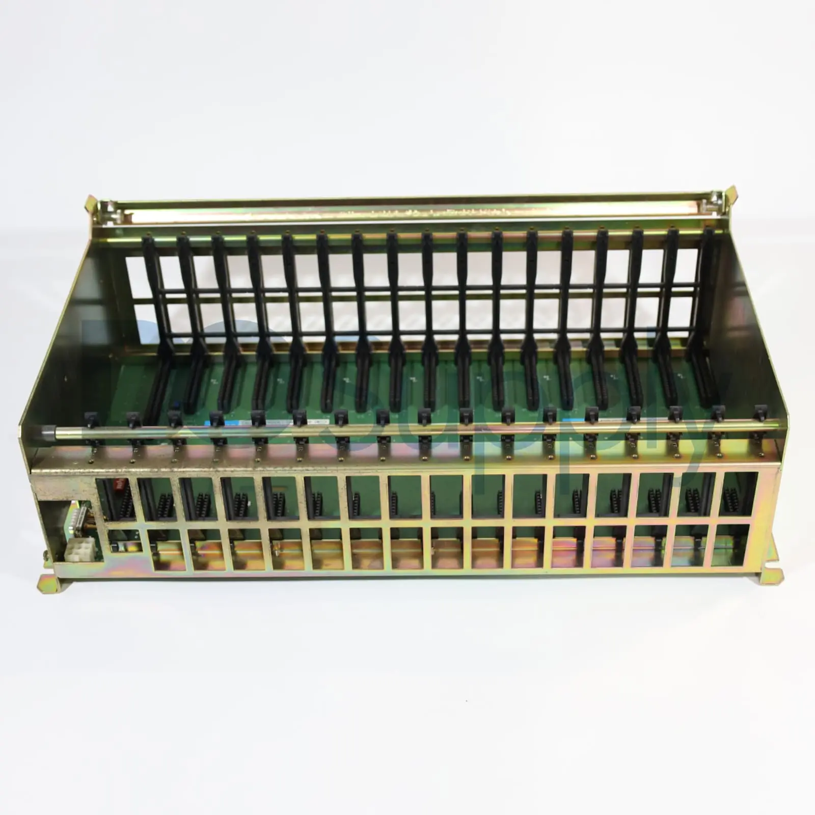 Allen-Bradley 1771-A4B 16-slot I/O chassis assembly for PLC-5 programmable logic controllers. Provides mounting and parallel backplane communication f