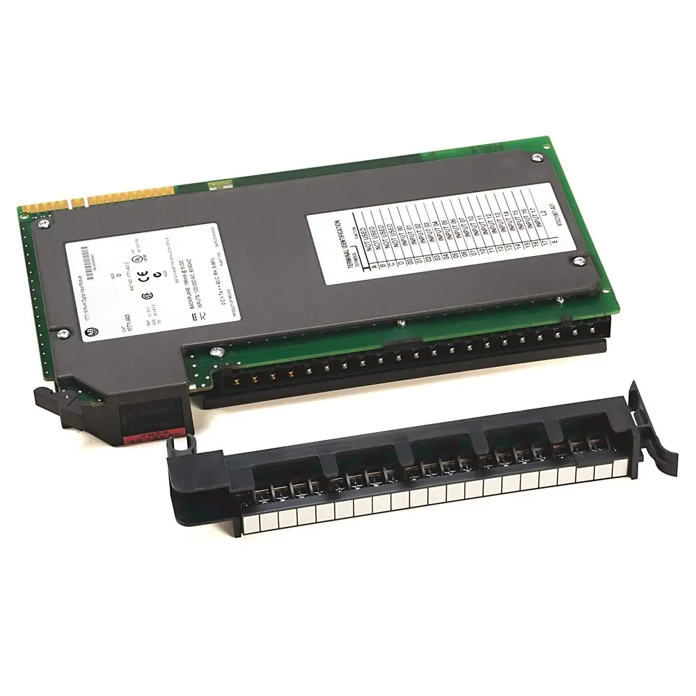 Allen-Bradley 1771-IAD 16-point AC input module for PLC-5 I/O system, 120V AC discrete inputs for industrial control signal acquisition. Interfaces wi
