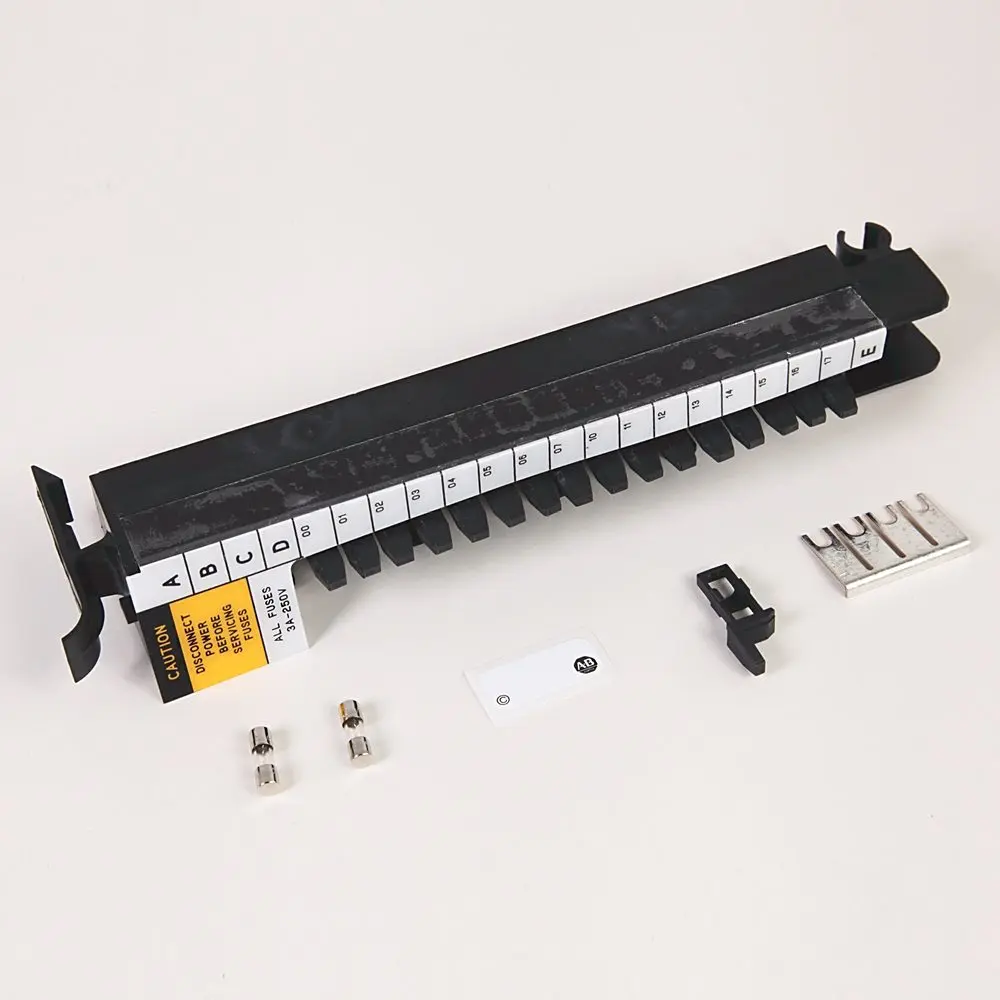Allen-Bradley 1771-WHF fused wiring arm accessory for Bulletin 1771 PLC-5 I/O chassis. Provides a fused power distribution point for chassis wiring, d