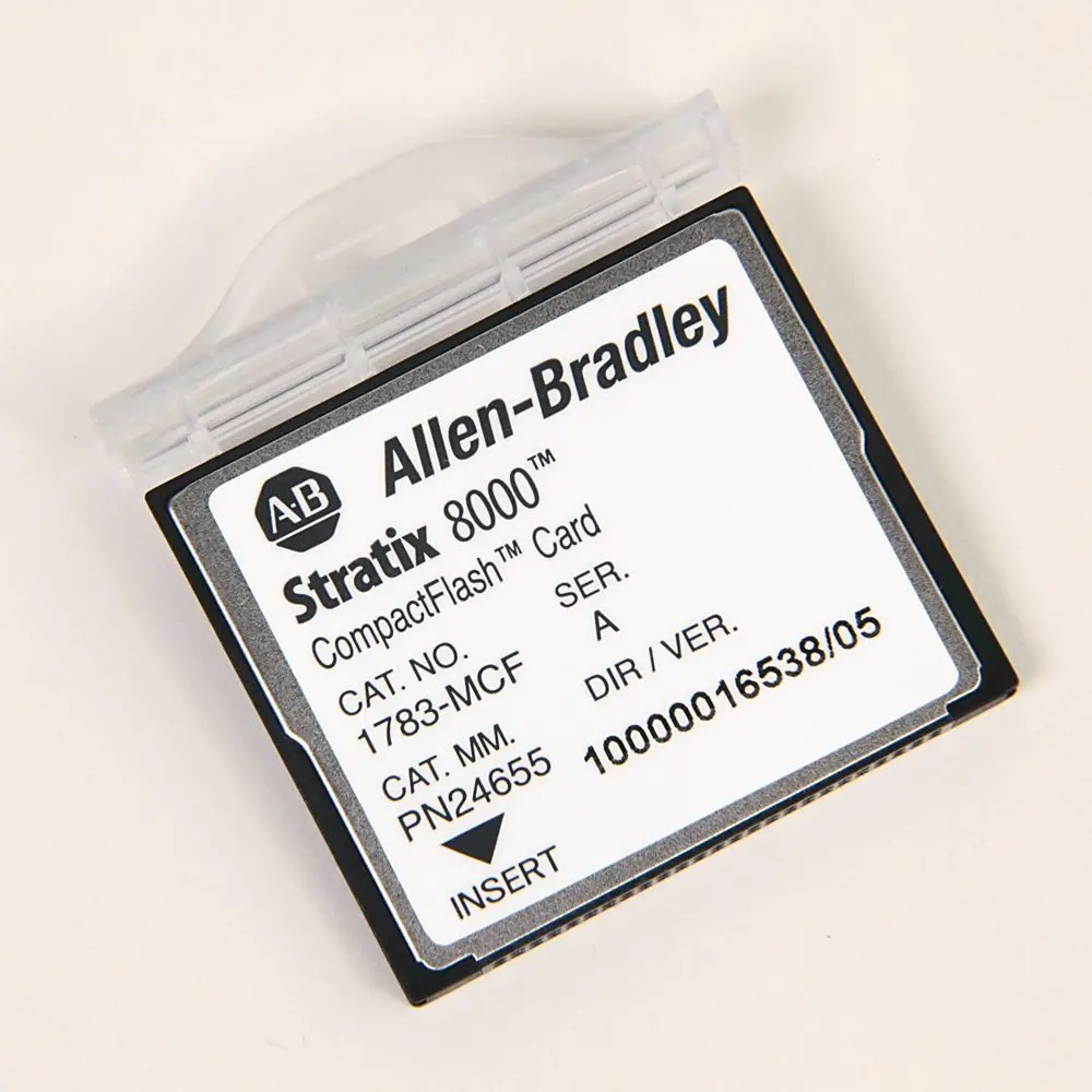 Allen-Bradley 1783-MCF Compact Flash Card for Bulletin 1783 Stratix managed industrial Ethernet switches. Provides non-volatile storage for switch con