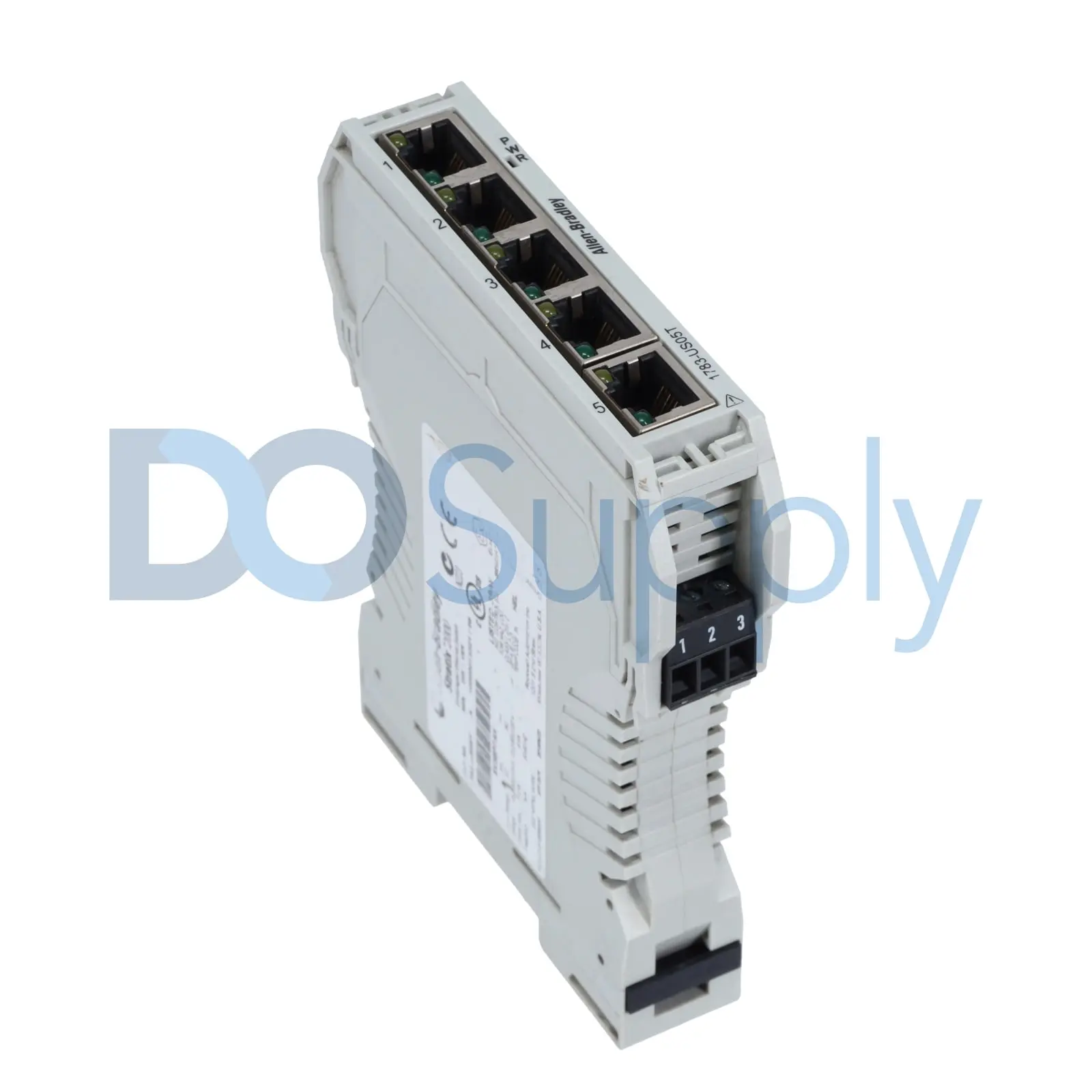 Allen-Bradley 1783-US05T Stratix 2000 unmanaged industrial Ethernet switch with 5 ports and 10/100 Mbps connectivity for EtherNet/IP networks in harsh