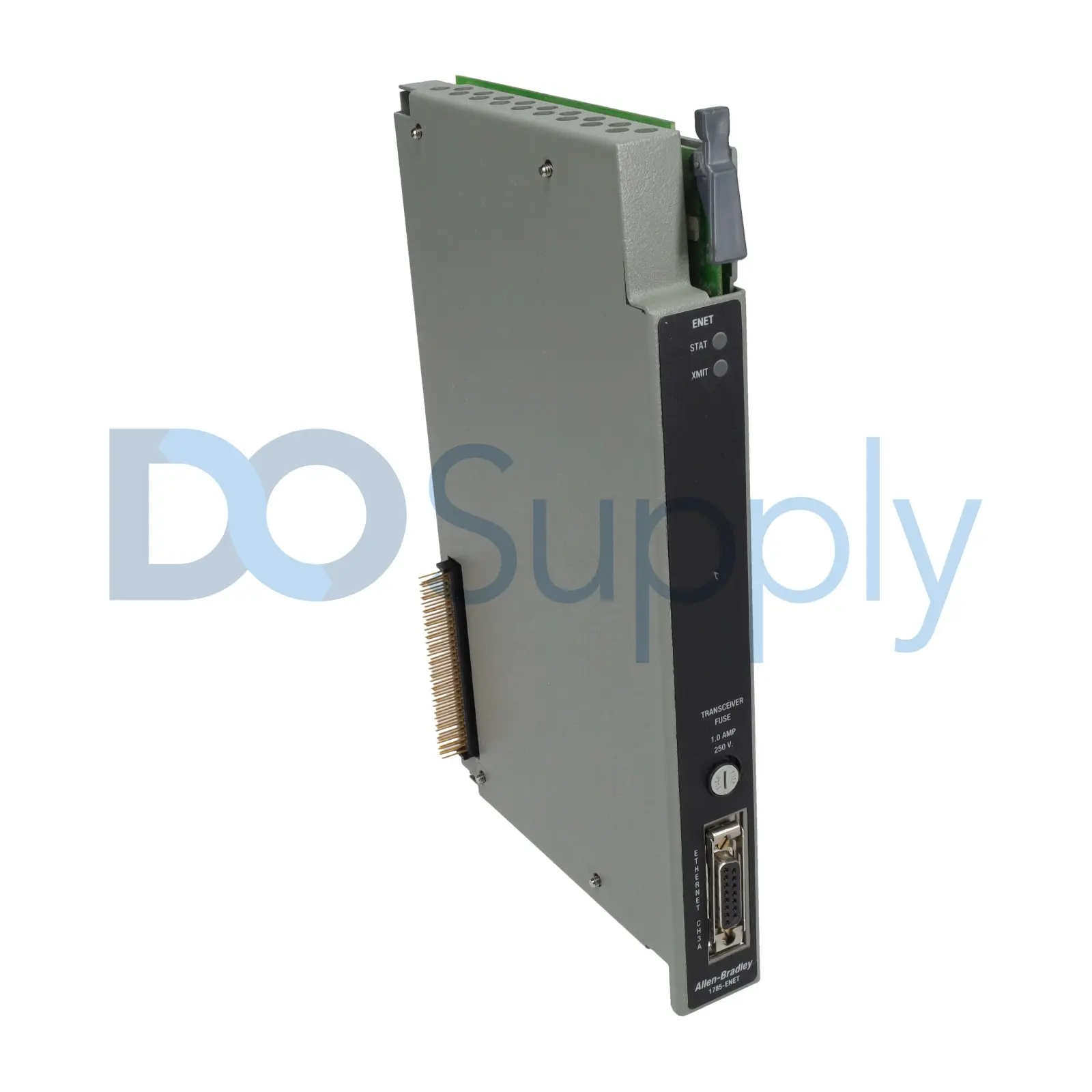 Allen-Bradley 1785-ENET Ethernet/IP communication module for the PLC-5 programmable controller family. This Bulletin 1785 module provides a direct Eth