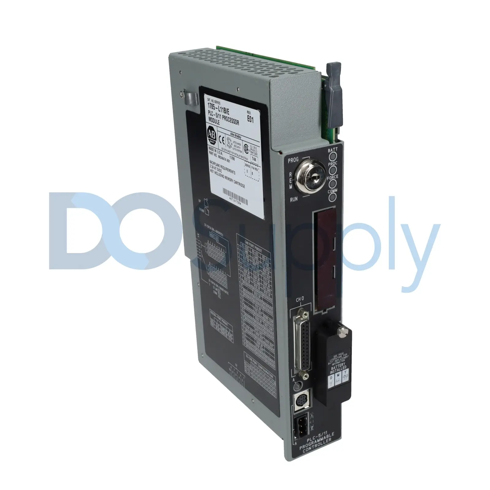 Allen-Bradley 1785-L11B PLC-5/11 controller processor with 8K words work SRAM memory. Bulletin 1785 legacy PLC system for industrial automation contro