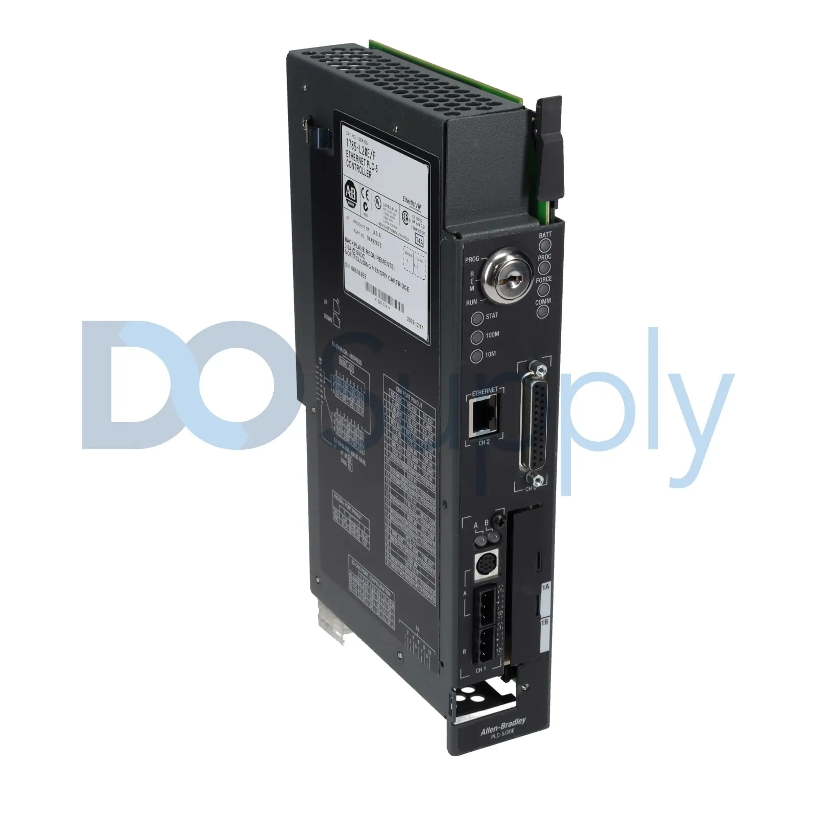 Allen-Bradley 1785-L20E PLC-5/20 programmable logic controller from the Bulletin 1785 family. Designed for use in 1771 I/O chassis, this processor fea