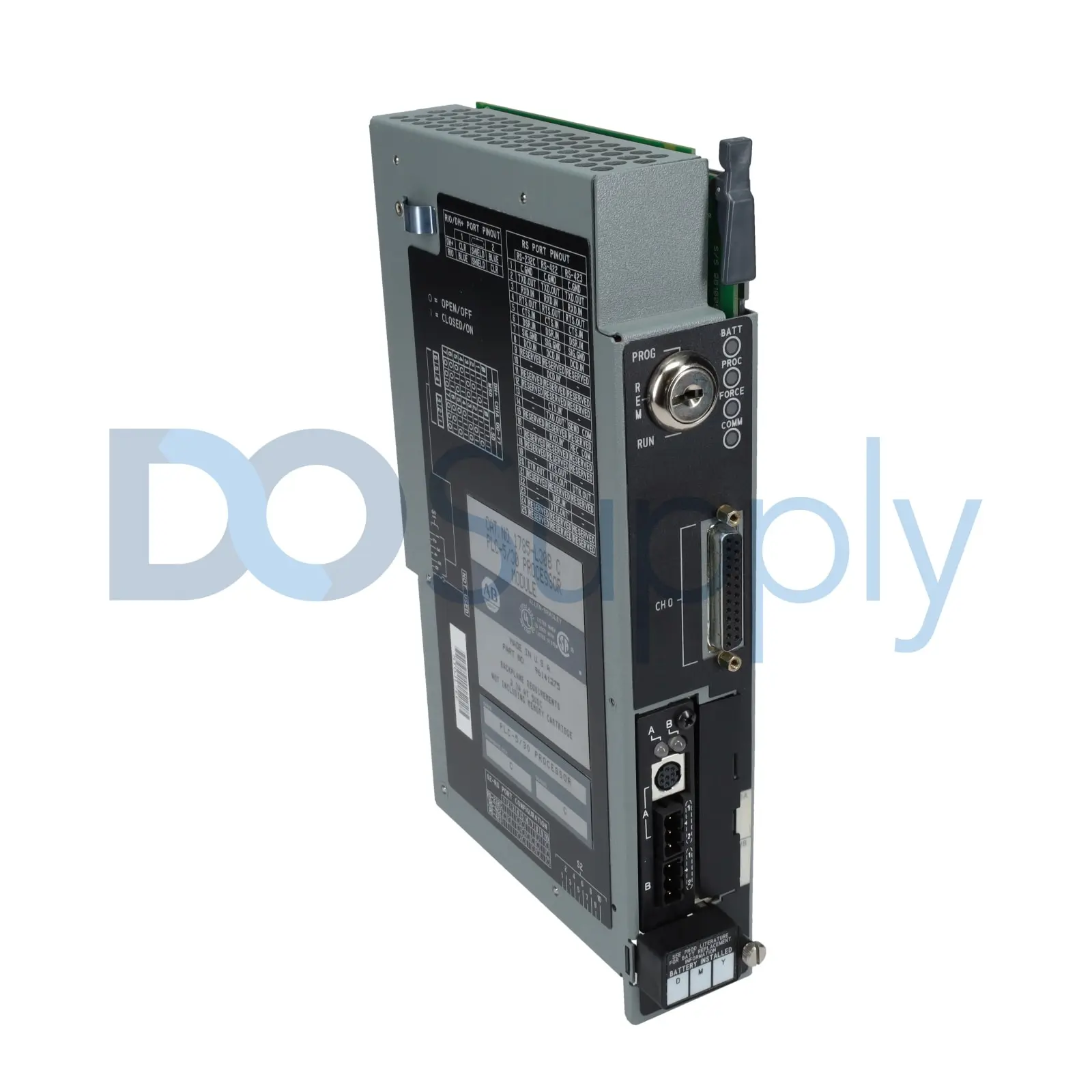Allen-Bradley 1785-L30B PLC-5/30 programmable logic controller with 32K words of SRAM memory, 5V DC logic power, and 1771 I/O chassis compatibility. T