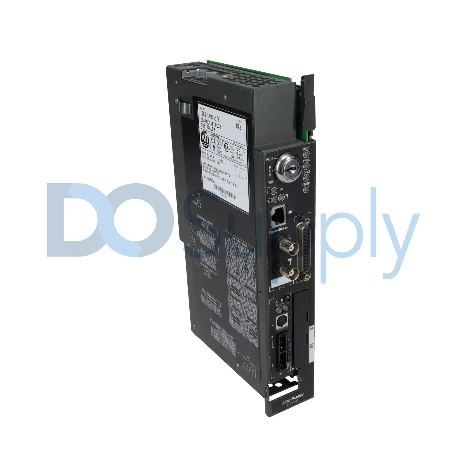 Allen-Bradley 1785-L40C15 ControlNet PLC-5 programmable logic controller from the Bulletin 1785 family. This processor module features 40K words of us
