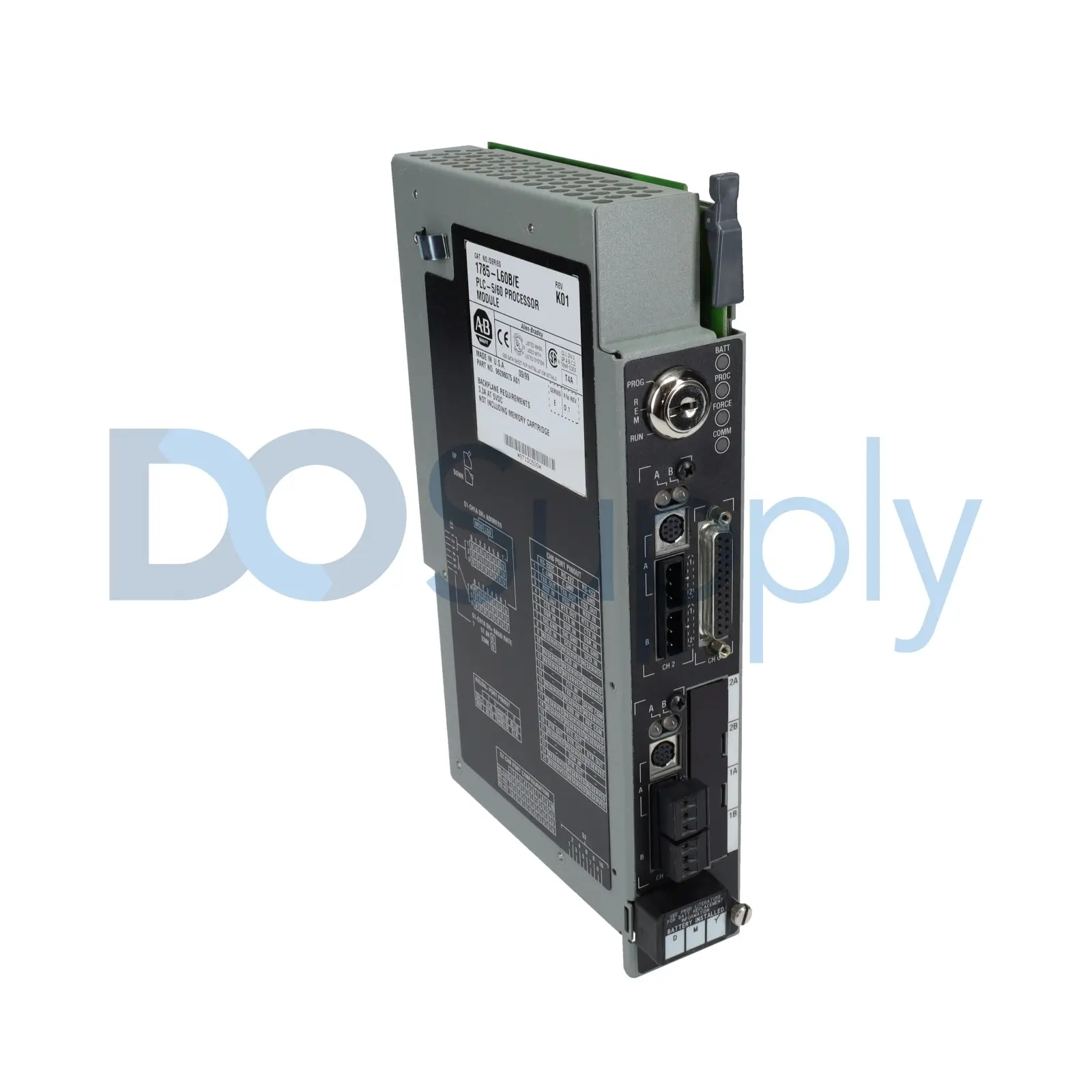 Allen-Bradley 1785-L60B PLC-5/60 programmable logic controller with 16K words user memory, 5V DC logic, and 1771 I/O platform support. Designed for la