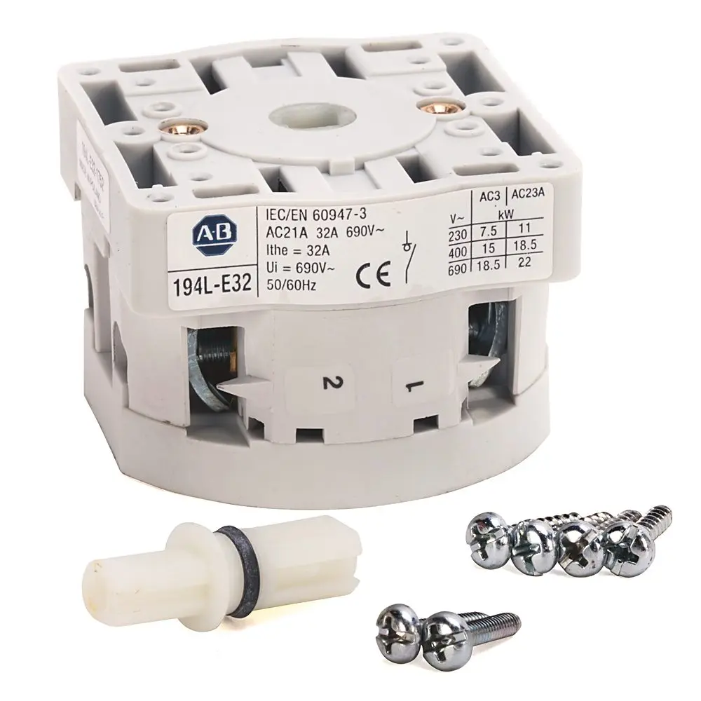 Allen-Bradley 194L-E32-1754 Bulletin 194L rotary disconnect load switch, 175A, 600V AC, 3-pole, non-fused. Provides visible break for isolating motor