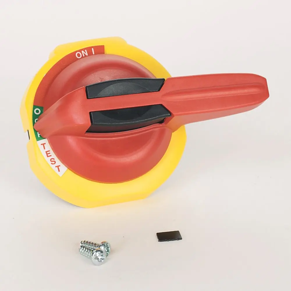 Allen-Bradley 194R-PYT red and yellow padlockable handle accessory for Bulletin 194R rotary disconnect switches, enabling lock-out/tag-out (LOTO) safe