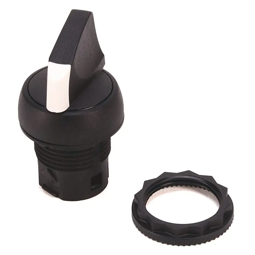 Allen-Bradley 800FM-SR32N 22mm metal selector switch operator for Bulletin 800F/800FM push button stations. Non-illuminated, 2-position, spring-return
