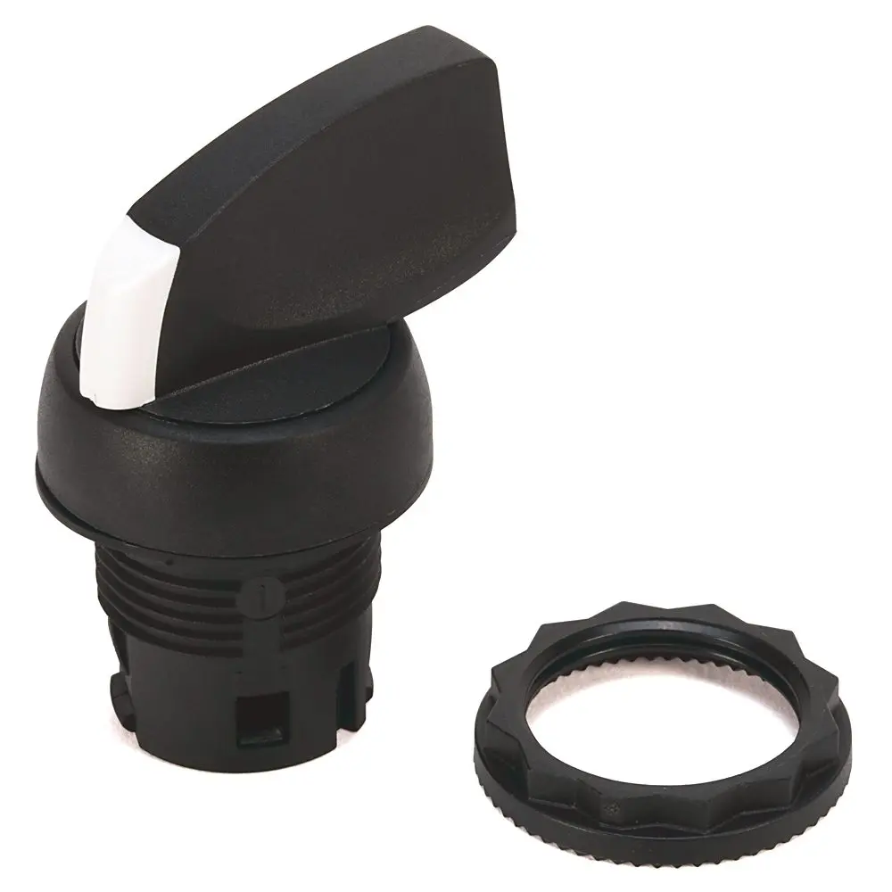 Allen-Bradley 800FP-HB32 Bulletin 800F 22mm plastic selector switch operator with black knob, non-illuminated, 2-position maintained function for flus