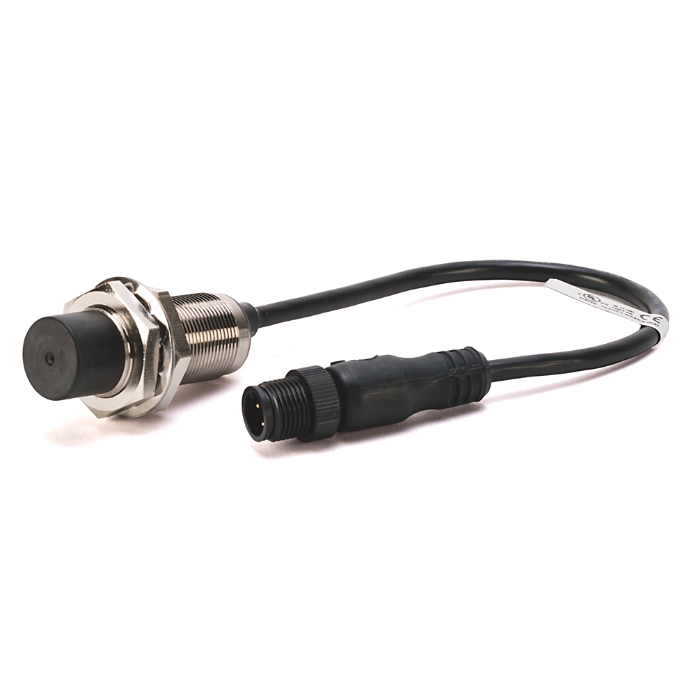 Allen-Bradley 872C-NH8BP12-D4 inductive proximity switch from the Bulletin 872C sensor family. This DC-powered sensor features an 8mm nominal sensing