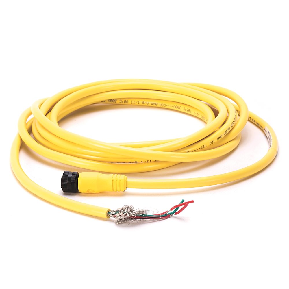 Allen-Bradley 889R-F3ECA-10 QD cordset features 3-pin AC micro connector configuration with straight design. This 10-meter cable assembly provides rel