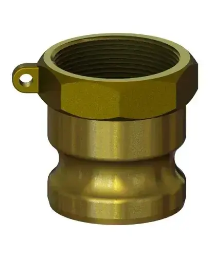 American Packing & Gasket Brass TOUGH-TITE Type A Camlock Adapter, 3/4 in for Fluid Transfer 3E07ABR