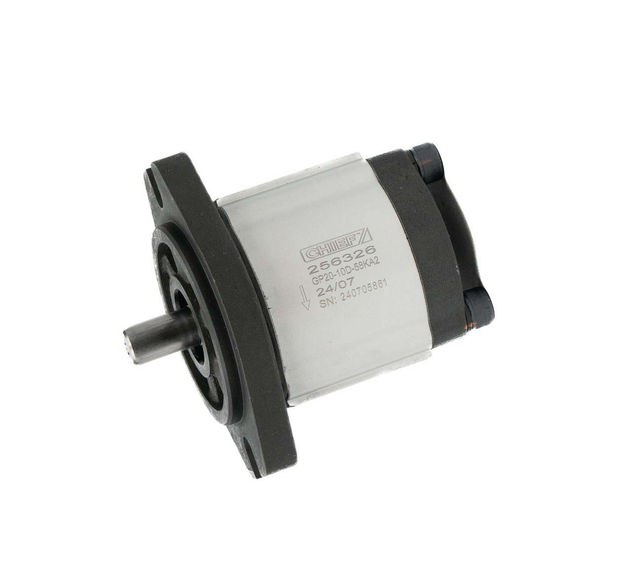 Bailey Hydraulics Group 2 Hydraulic Gear Pump: 0.61 CID (10cc), 5/8" Key Shaft, SAE A 2-bolt Mount, SAE 12/10 Ports, CW Rotation