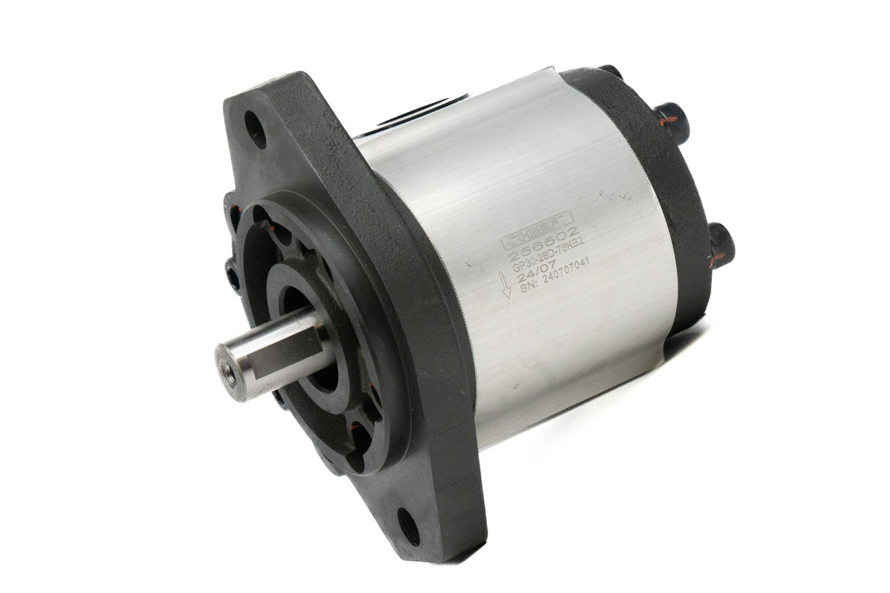 Bailey Hydraulics Group 3 Hydraulic Gear Pump: 1.57 CID (26cc), 7/8" Key Shaft, SAE B 2-Bolt Mount, SAE 16/12 Ports, CW Rotation