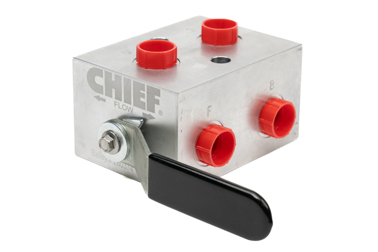 6-Way, 2-Position Circuit Selector Valve: 20 GPM, SAE 6, Lever Handle, Ball-Type