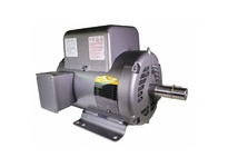 Baldor L1409T single-phase open drip proof motor, 5 HP, 3450 RPM, NEMA 184T frame, 115/230V, 60 Hz. Foot-mounted F1 configuration with Class F insulat