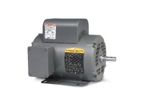 Baldor L1410TM single-phase general purpose motor, 5 HP, 1725 RPM, NEMA 184T frame, Open Drip Proof (ODP) enclosure. Operates on 115/230V, 60 Hz with