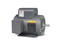 Baldor L1430T single-phase general purpose motor, 5 HP, 1725 RPM, NEMA 184T frame, ODTF enclosure. Operates on 230V at 60 Hz with 1.15 service factor.