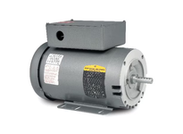 Baldor PCL1327M 5 HP, 3450 RPM single-phase electric motor with 56HCY NEMA frame and ODTF enclosure. Operates on 230V, 60 Hz power. Designed for gener
