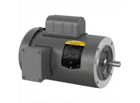 Baldor VL3509A single-phase C-face footless motor, 1 HP, 3450 RPM, NEMA 56C frame, Totally Enclosed Fan Cooled (TEFC) enclosure. Operates on 115/230V,