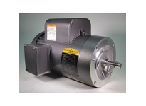 Baldor VL3514 1.5 HP, 1725 RPM single-phase TEFC motor with NEMA 56C frame and C-face less base mounting. Operates on 115/230V at 60 Hz with Class F i