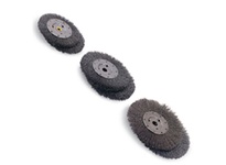 Baldor W82 8-inch diameter wire brush wheel for bench grinders and industrial polishing equipment. Constructed for aggressive cleaning, deburring, and