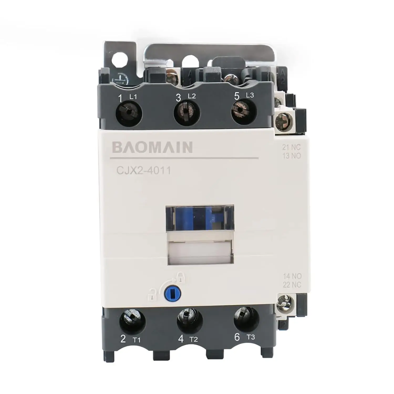 Baomain AC Contactor CJX2-4011 110V/220V 50/60HZ 40Amp 3 Phase 3-Pole NO NC AC 110V CJX2-4011-110V