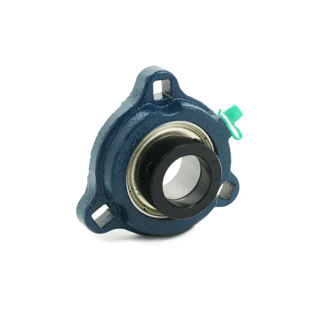 Bearings Limited TRITAN SAFCT206-20G 3-Bolt Flange Ball Bearing Mounted Unit, Light Duty, 1.25 in Bore, Ductile Iron Housing, Eccentric Collar Locking