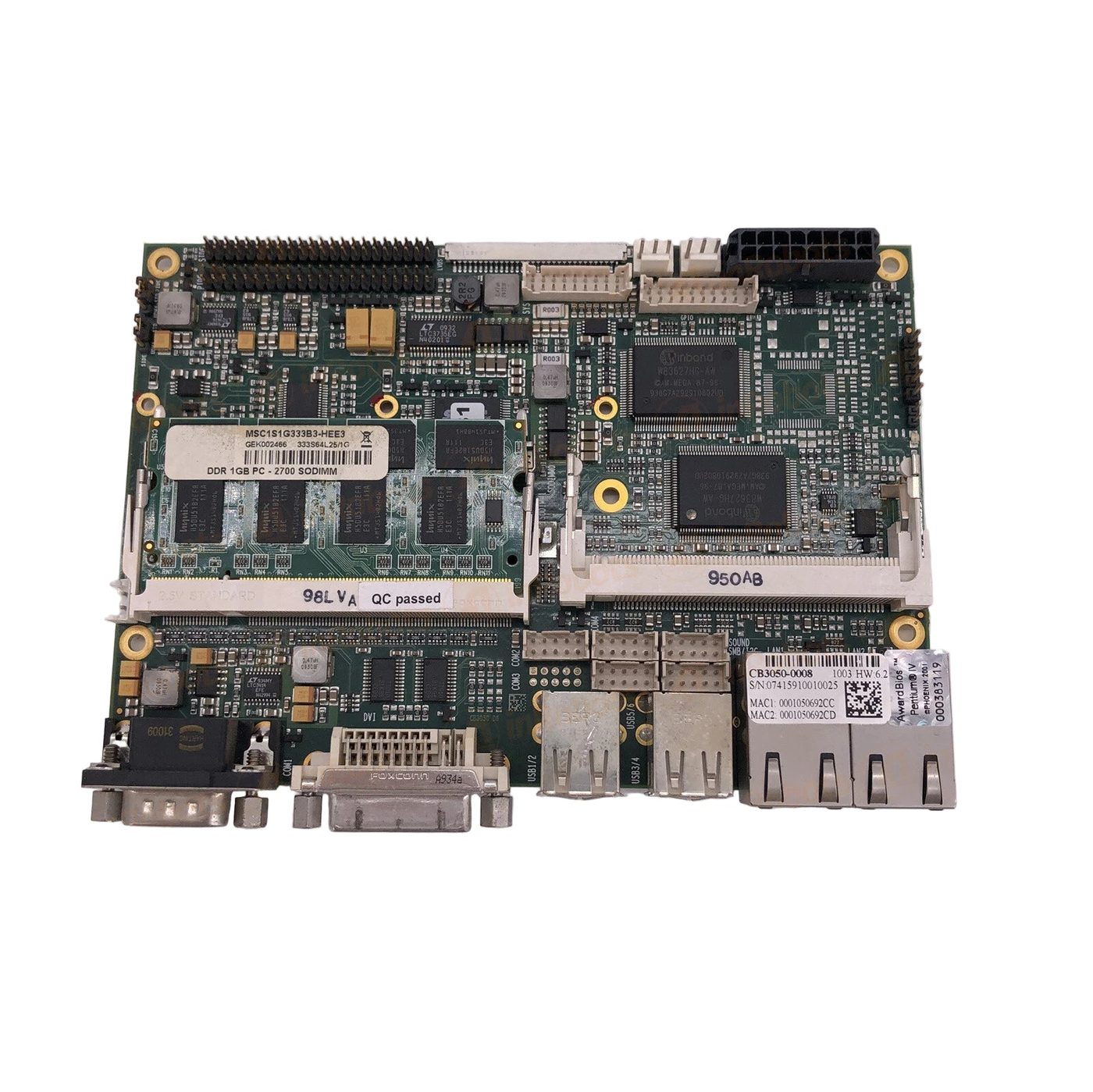 Beckhoff CB3050-0008 Industrial Motherboard for CP6201 Panel PC