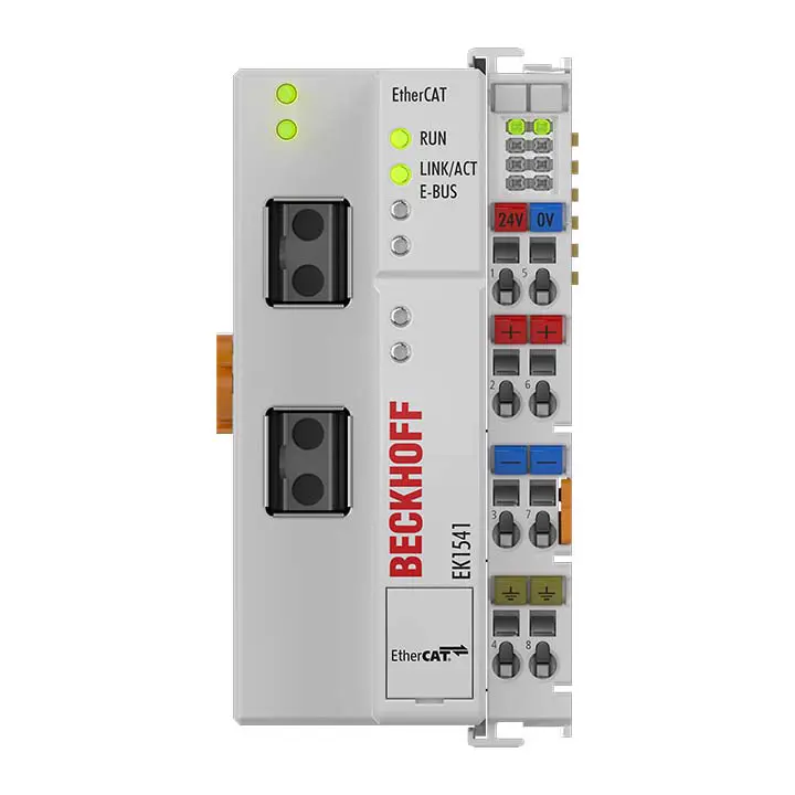 Beckhoff EtherCAT Coupler with ID switch, plastic optical fiber EK1541