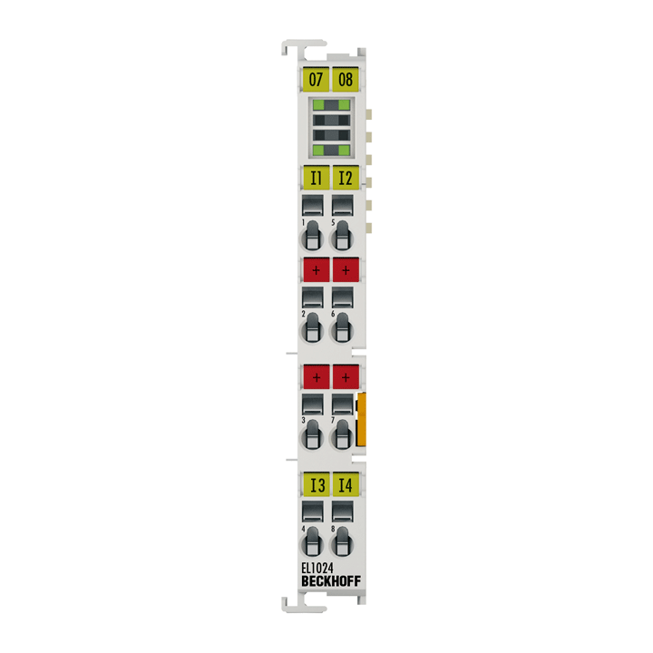 Beckhoff EtherCAT Terminal, 4-channel digital input, 24 V DC, 3 ms, type 2 EL1024