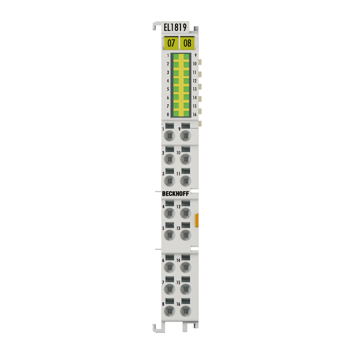 Beckhoff EtherCAT Terminal, 16-channel digital input, 24 V DC, 10 µs EL1819