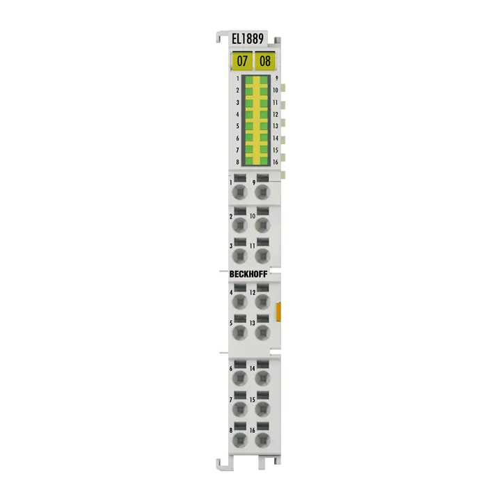 Beckhoff EtherCAT Terminal, 16-channel digital input, 24 V DC, 3 ms, ground switching EL1889