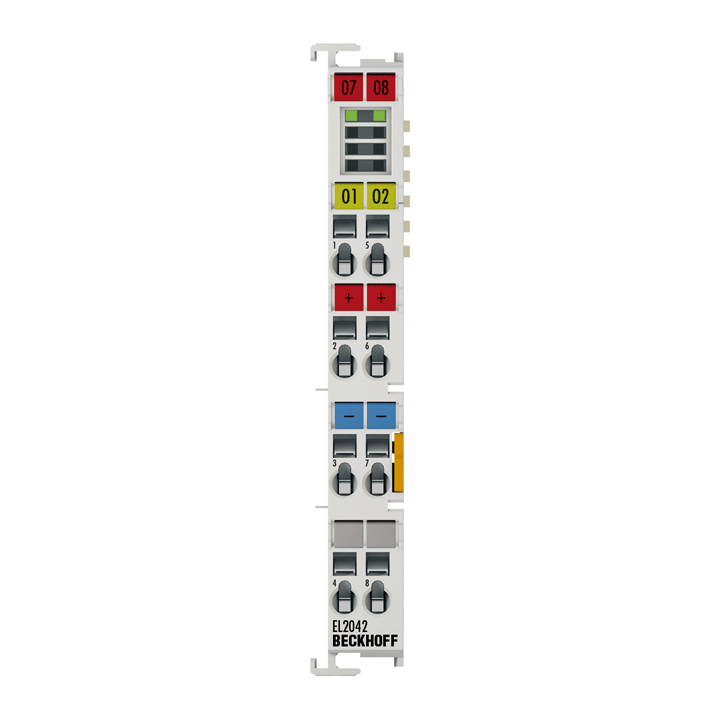 Beckhoff EtherCAT Terminal, 2-channel digital output, 24 V DC, 2 x 4 A/1 x 8 A EL2042