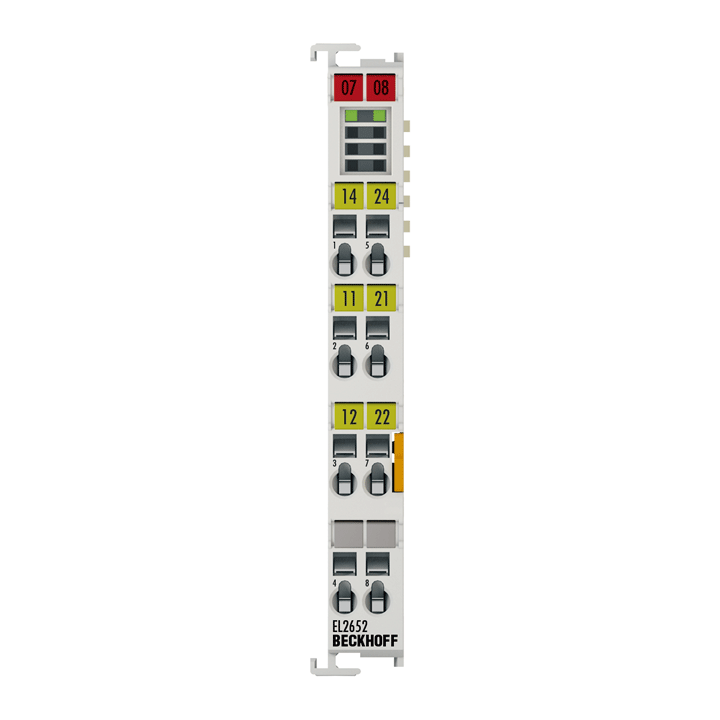 Beckhoff EtherCAT Terminal, 2-channel relay output, 230 V AC, 300 V DC, 1 A EL2652