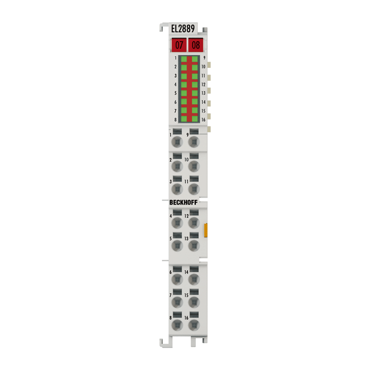 Beckhoff EtherCAT Terminal, 16-channel digital output, 24 V DC, 0.5 A, ground switching EL2889