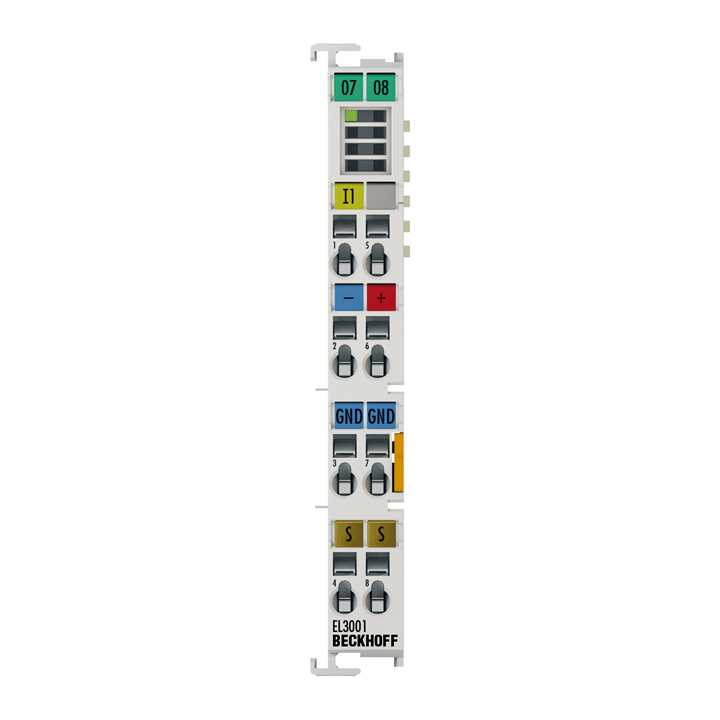 Beckhoff EtherCAT Terminal, 1-channel analog input, voltage, ±10 V, 12 bit, single-ended EL3001