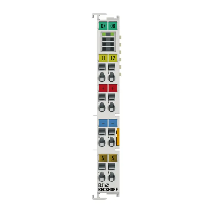 Beckhoff EtherCAT Terminal, 2-channel analog input, voltage, 0…10 V, 16 bit, single-ended EL3162