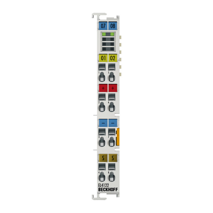 Beckhoff EtherCAT Terminal, 2-channel analog output, current, 4…20 mA, 16 bit EL4122