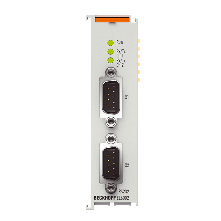 Beckhoff EtherCAT Terminal, 2-channel communication interface, serial, RS232, D-sub EL6002