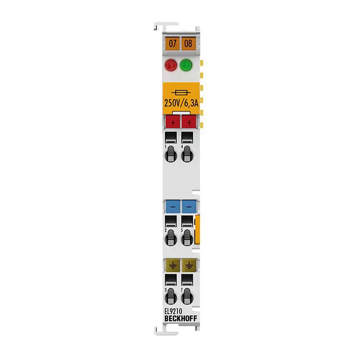 Beckhoff EtherCAT Terminal, potential supply, 24 V DC, with diagnostics, replaceable fuses EL9210