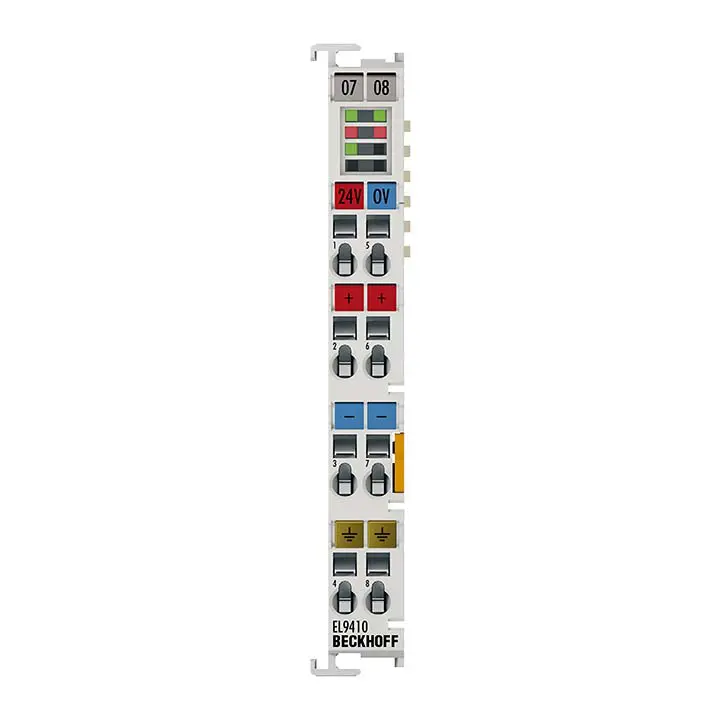 Beckhoff EtherCAT Terminal, power supply for E-bus, 24 V DC, 2 A, with diagnostics EL9410