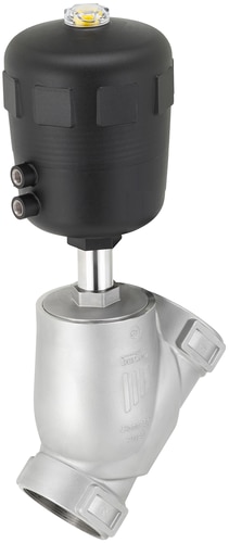 2/2-way angle seat valve, pneu. operated