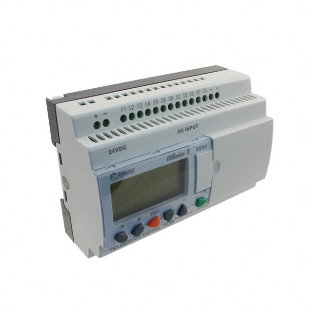 Crouzet 88970052 — Programmable Logic Controller (PLC) Chassis Mount, DIN Rail 24VDC