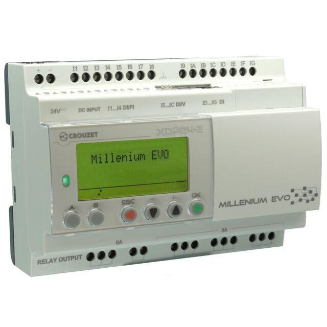 Crouzet 88975111 — Programmable Logic Controller (PLC) Chassis Mount, DIN Rail 24VDC