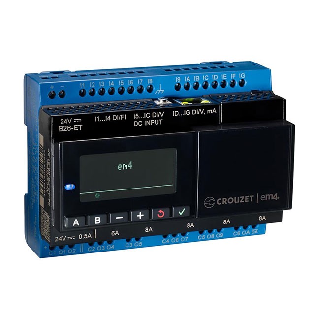 Crouzet 88981133 — Programmable Logic Controller (PLC) Chassis Mount, DIN Rail 24VDC
